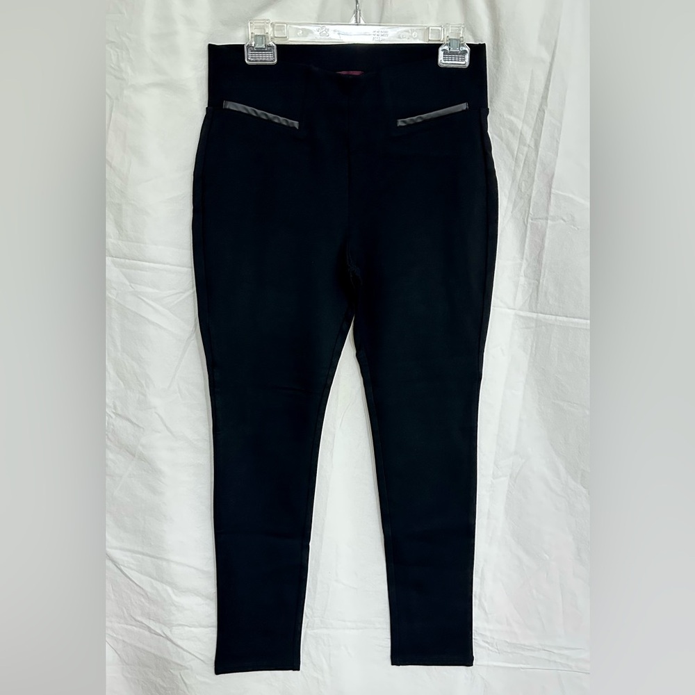 Cisono Black Ponte Legging Pants Size L Pull On Slim Fit Work Office